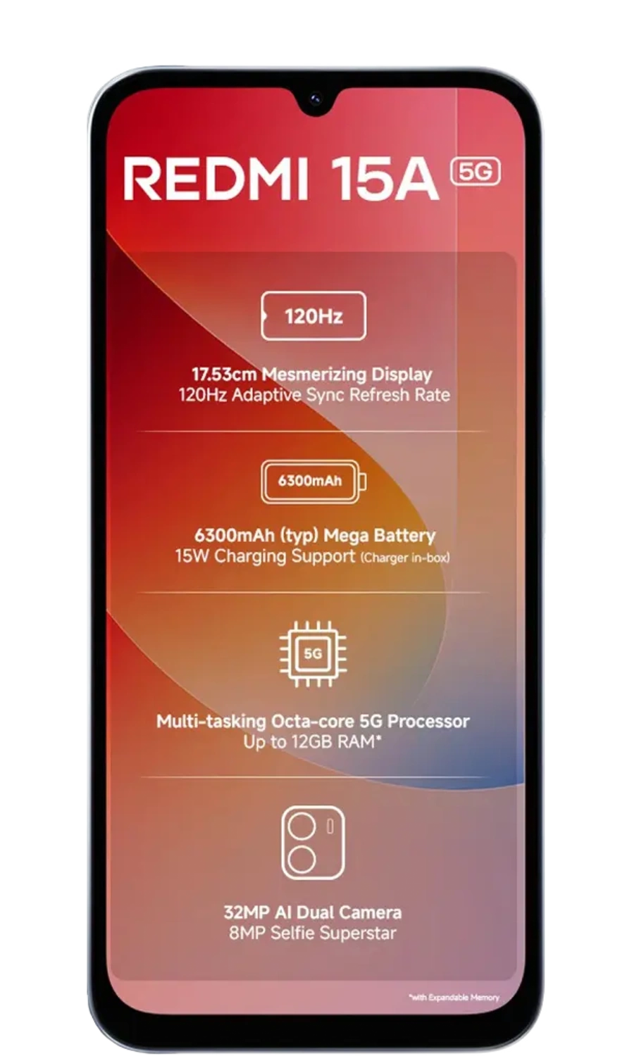 XIOMI REDMI 15A - Vista Frontal Oficial